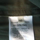 Alexander McQueen Pleated Panama Shorts Olive Cotton Size 42