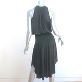 Ulla Johnson Cleo Sleeveless Blouson Midi Dress Black Japanese Satin Size 0