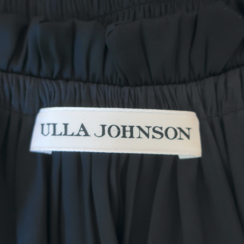 Ulla Johnson Cleo Sleeveless Blouson Midi Dress Black Japanese Satin Size 0