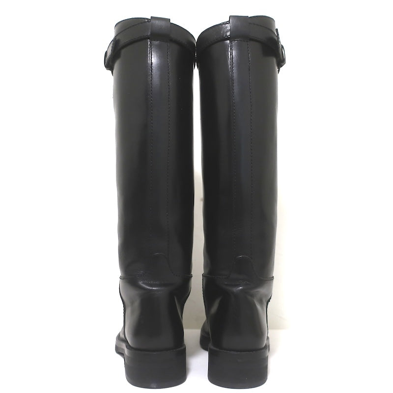 Ann Demeulemeester Knee High Riding Boots Black Leather Size 41