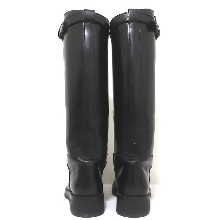 Ann Demeulemeester Knee High Riding Boots Black Leather Size 41