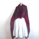 Burberry Oversize Check Gauze Shawl Scarf Magenta/Black