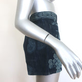 Christian Dior Floral Paisley Print Denim Shorts Indigo Cotton Size US 6