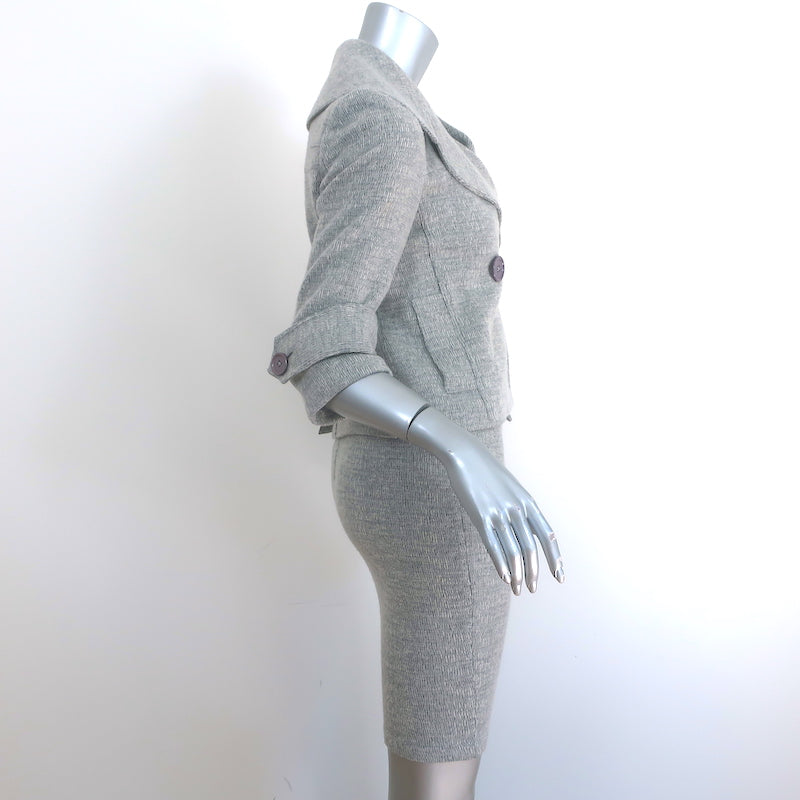 Robert Rodriguez Skirt Suit Heather Gray Cotton-Wool Size 0
