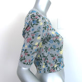 Paco Rabanne Metallic Floral Jacquard Crop Top Silver Size Medium NEW