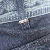 Christian Dior Floral Paisley Print Denim Shorts Indigo Cotton Size US 6