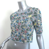 Paco Rabanne Metallic Floral Jacquard Crop Top Silver Size Medium NEW
