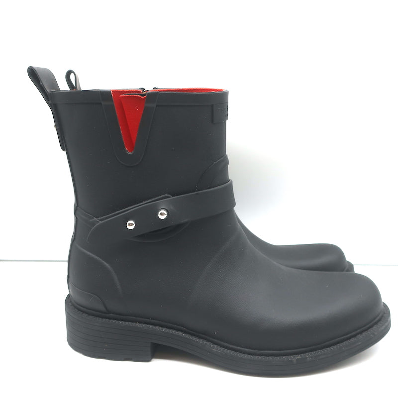 Rag &amp; Bone Moto Rain Boots Black Rubber Size 36