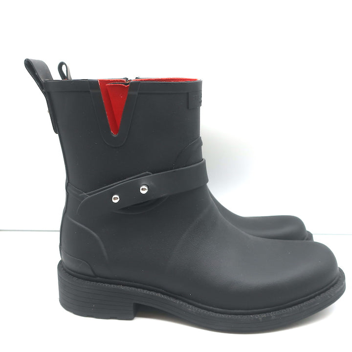 Rag &amp; Bone Moto Rain Boots Black Rubber Size 36