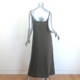 Jenni Kayne Rio Midi Slip Dress Olive Gray Matte Satin Size Small