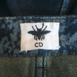 Christian Dior Floral Paisley Print Denim Shorts Indigo Cotton Size US 6