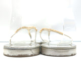 Giuseppe Zanotti Crystal Thong Sandals Silver Metallic Leather Size 40