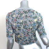 Paco Rabanne Metallic Floral Jacquard Crop Top Silver Size Medium NEW