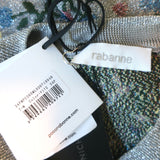 Paco Rabanne Metallic Floral Jacquard Crop Top Silver Size Medium NEW