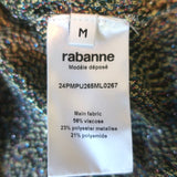 Paco Rabanne Metallic Floral Jacquard Crop Top Silver Size Medium NEW