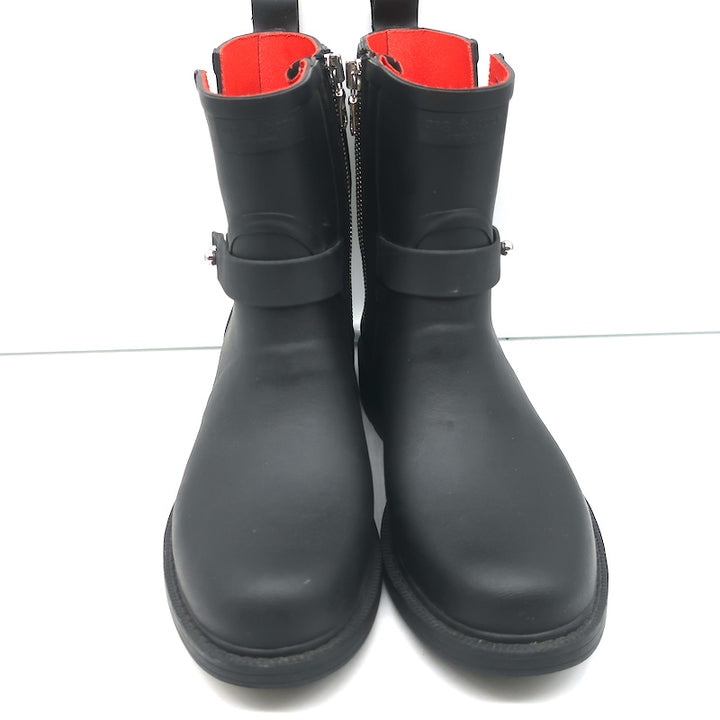 Rag &amp; Bone Moto Rain Boots Black Rubber Size 36
