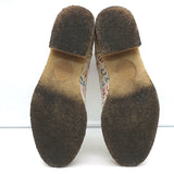 Chanel Graffiti Chelsea Boots Cream Canvas Size 38.5 Flat Ankle Boots