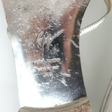 Giuseppe Zanotti Crystal Thong Sandals Silver Metallic Leather Size 40