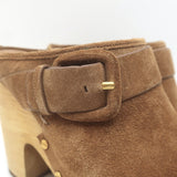 Veronica Beard Dacey Wooden Heel Clogs Brown Suede Size 7.5