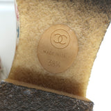 Chanel Graffiti Chelsea Boots Cream Canvas Size 38.5 Flat Ankle Boots