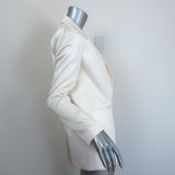 Alice + Olivia Denny Boyfriend Blazer Cream Satin Size 0 One-Button Jacket
