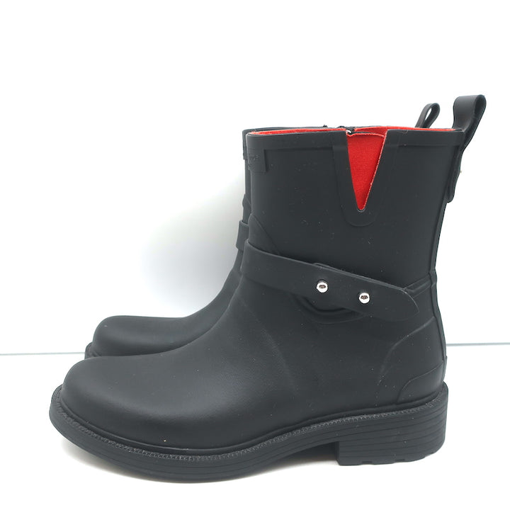 Rag &amp; Bone Moto Rain Boots Black Rubber Size 36
