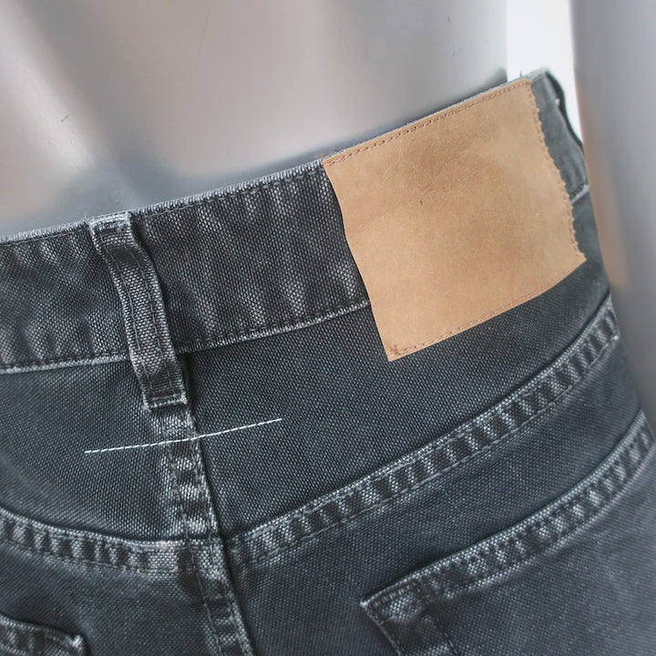 MM6 Maison Margiela High Rise Straight Leg Jeans Washed Black Denim Size 29