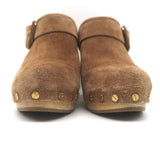 Veronica Beard Dacey Wooden Heel Clogs Brown Suede Size 7.5