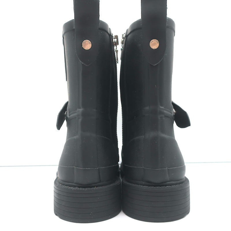 Rag &amp; Bone Moto Rain Boots Black Rubber Size 36