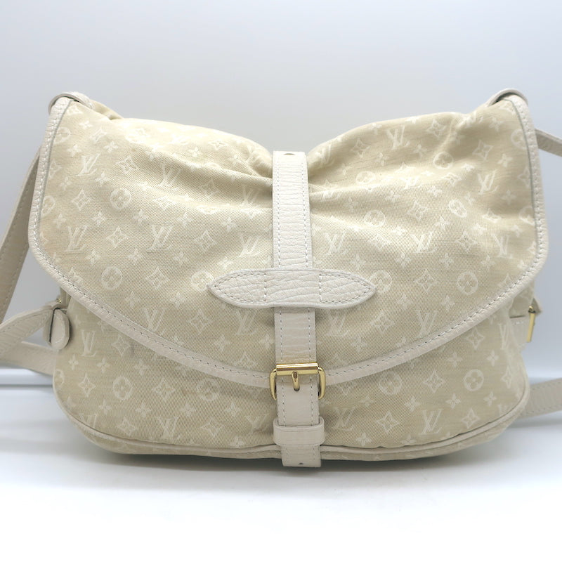 Louis Vuitton Mini Lin Saumur 30 Crossbody Bag Ecru Monogram Canvas