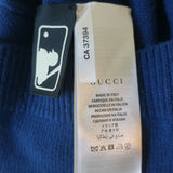 Gucci x MLB LA Angels Jeweled Crewneck Sweater Blue Wool Size Medium