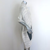 Maison Ullens cream wool-blend leather-pocket wrap shawl, leather-trim detail, pre-owned, gently worn luxury accessory