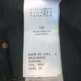 MM6 Maison Margiela High Rise Straight Leg Jeans Washed Black Denim Size 29
