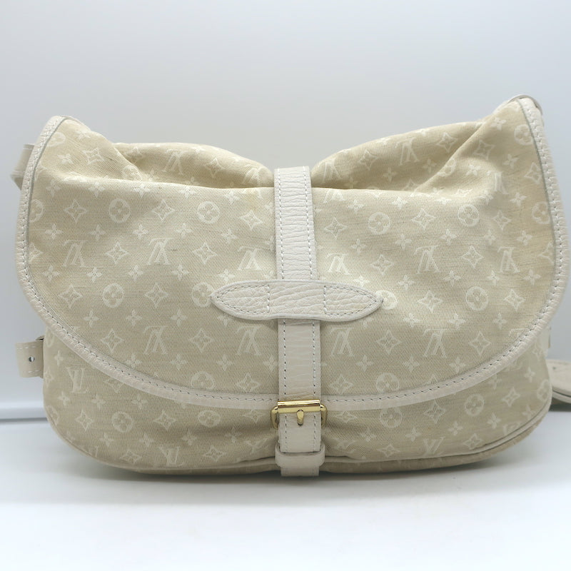 Louis Vuitton Mini Lin Saumur 30 Crossbody Bag Ecru Monogram Canvas
