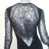 Emilio Pucci Lace Open-Back Mini Dress Black Stretch Wool Jersey Size Small NEW