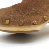 Veronica Beard Dacey Wooden Heel Clogs Brown Suede Size 7.5