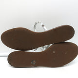 Valentino Rockstud & PVC Ankle Strap Sandals Silver Metallic Leather Size 40