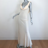 Reformation x Laura Harrier Cavallo Cowl Neck Maxi Dress Ivory Crepe Size 2