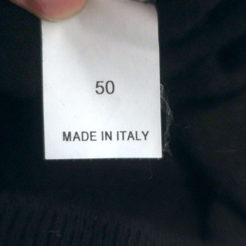 Brunello Cucinelli Contrast-Tipped Cashmere Crewneck Sweater Black Size 50