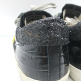 Golden Goose Superstar Glitter Sneakers Black Croc-Print Patent Leather Size 38