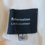 Reformation x Laura Harrier Cavallo Cowl Neck Maxi Dress Ivory Crepe Size 2