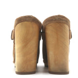 Veronica Beard Dacey Wooden Heel Clogs Brown Suede Size 7.5
