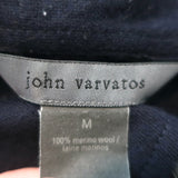 John Varvatos Merino Wool Button-Up Shirt Navy Size Medium