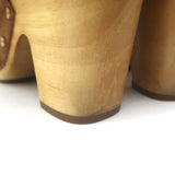 Veronica Beard Dacey Wooden Heel Clogs Brown Suede Size 7.5