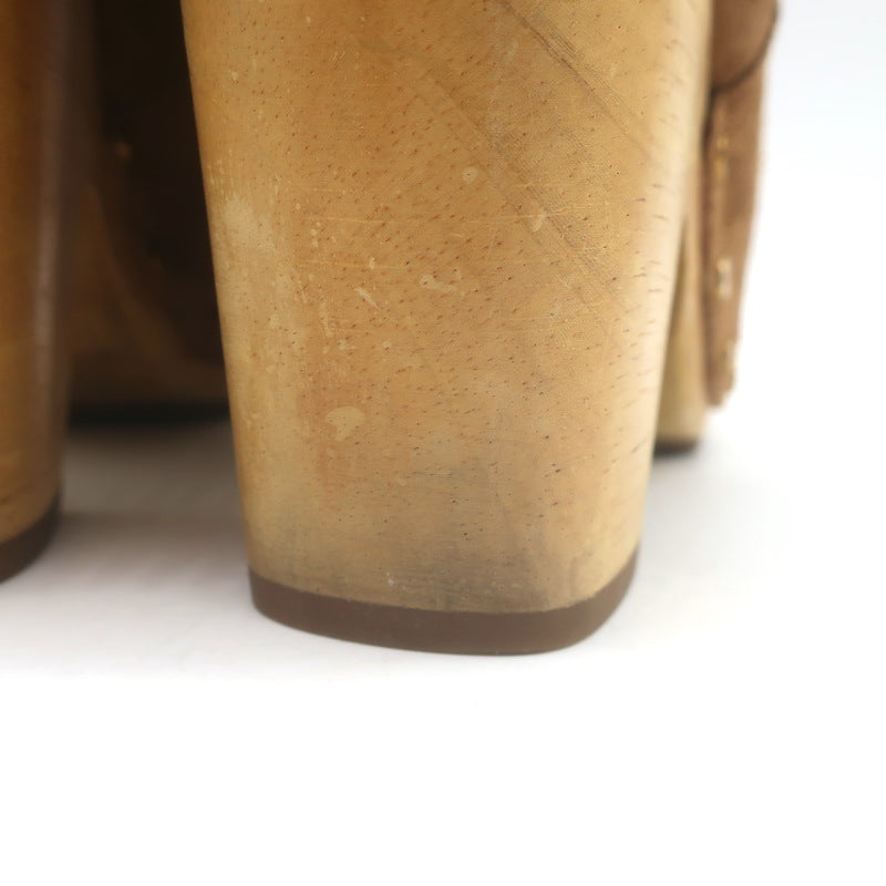 Veronica Beard Dacey Wooden Heel Clogs Brown Suede Size 7.5