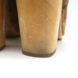 Veronica Beard Dacey Wooden Heel Clogs Brown Suede Size 7.5