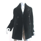 Sandro Double Breasted Lamb Fur Coat Black Size 1