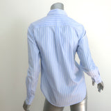 Sonia by Sonia Rykiel Floral-Embroidered Shirt Blue/White Striped Cotton Size 34