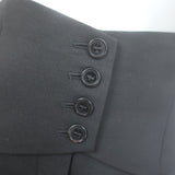 Saint Laurent Button-Waist Cropped Trousers Black Gabardine Size 40