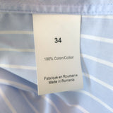 Sonia by Sonia Rykiel Floral-Embroidered Shirt Blue/White Striped Cotton Size 34